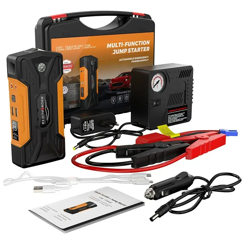 High Appearance Level car jump starter with air compressor Tool 28000mAh Powerful car battery starters 12V battery booster