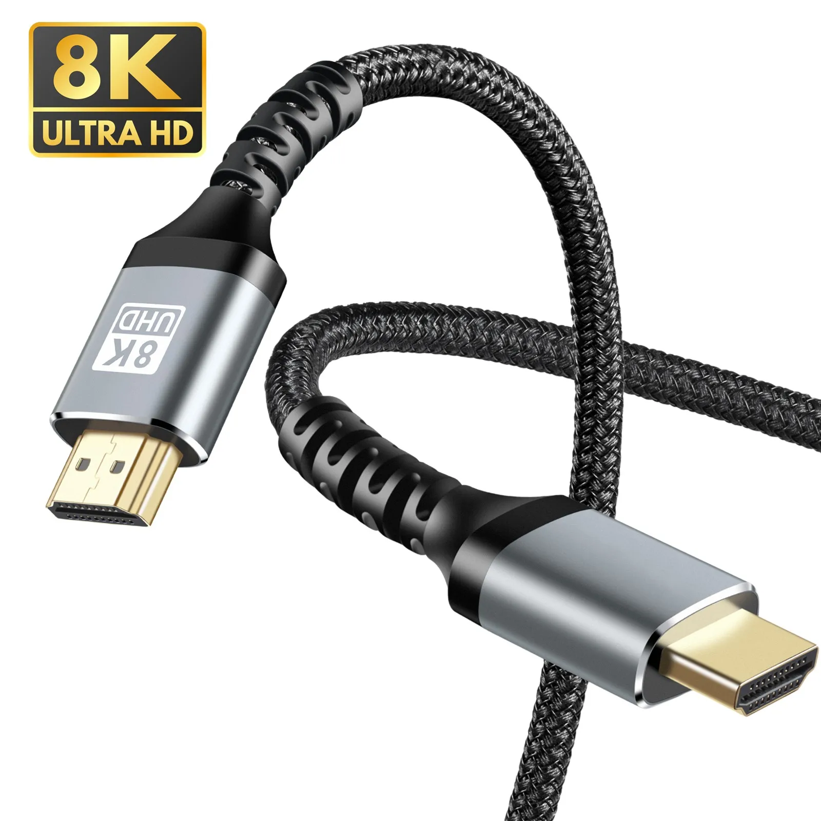 8K HDMI Cable 6.6ft Male To Male Hdmi cable 4K@120Hz 8K@60Hz 3d hdr 48gps hdmi 2.1 cable