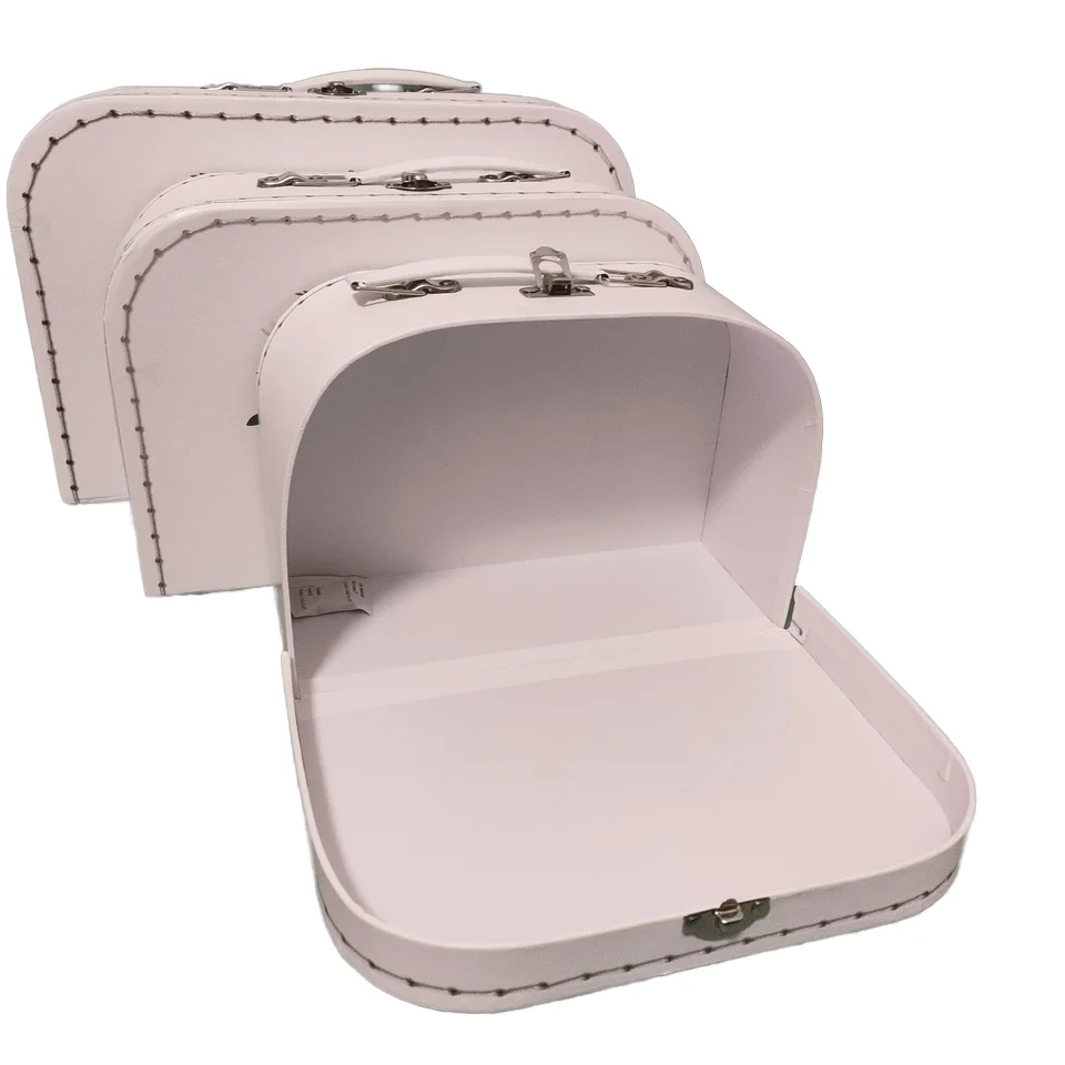 suitcase paper box suitcase white cardboard box baby travel suitcase gift box with handle