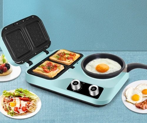 Multifunctional four-in-one - Breakfast machine Sandwich machine Light pre-toaster toaster toaster electromechanical cooking pot