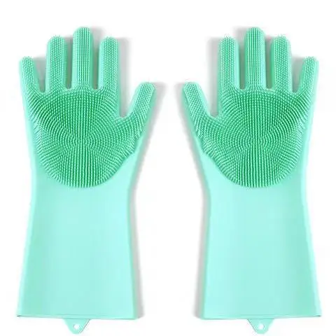 Housework Waterproof Cleaning Gloves Durable Silicone Scrubbing Dishwashing Clothes