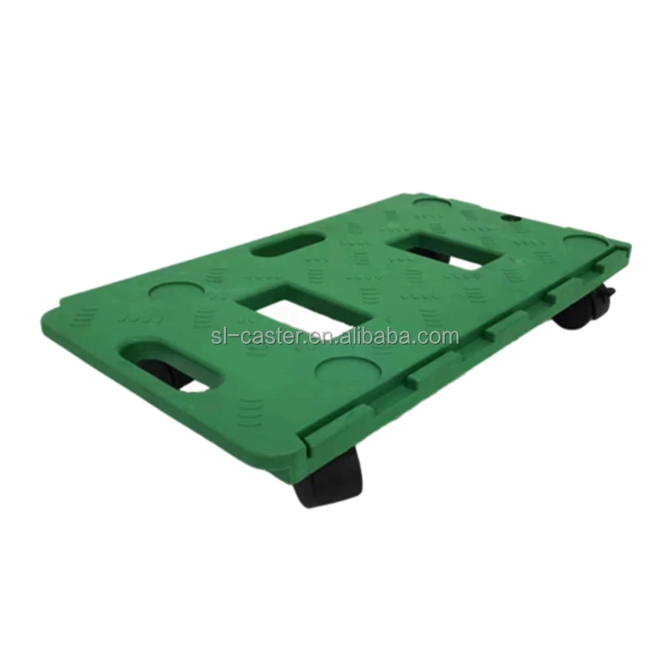 home use  Plastic Moving dolly Five Wheels Pallet Dolly can add handle black green yellow red Anti-slip Coating Top Dolly