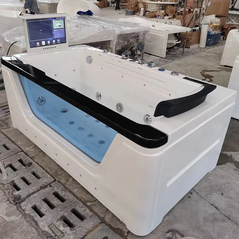 City CLASIKL Brand Bathroom Square Spa Waterfall with Led Bobble Massage Bathtub White Massager Modern Zenoah 6661B China Foshan