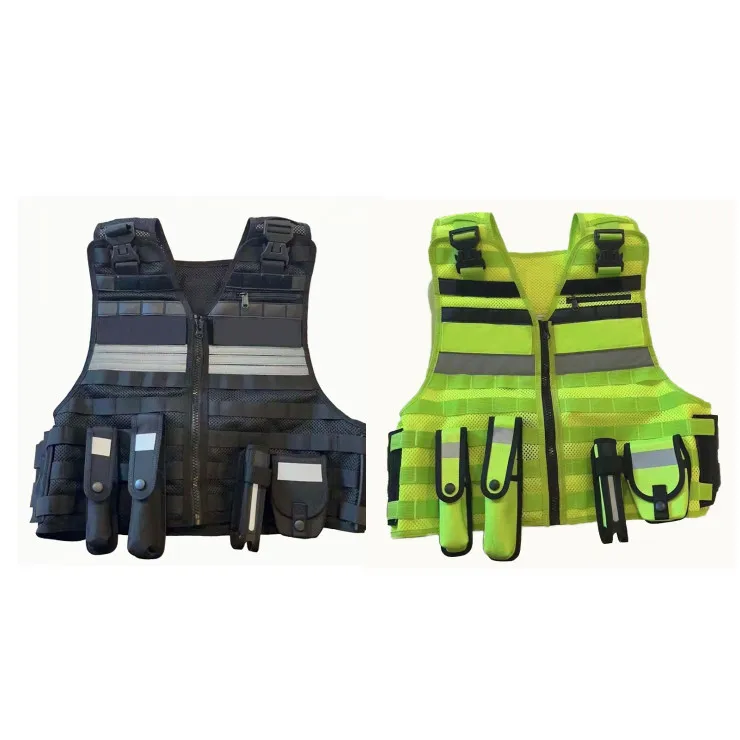 Reflective stab suit tactical vest reflective vest yellow outdoor traffic patrol multi-functional carrying tool cut resistant