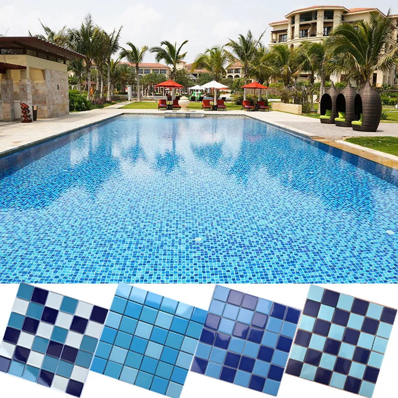 Mosaics Tile Competitive Price 2x2 Premium Stocks Ceramic Pool Tile Porcelain Square Main Stock 300*300mm Mesh-monuted Parquet