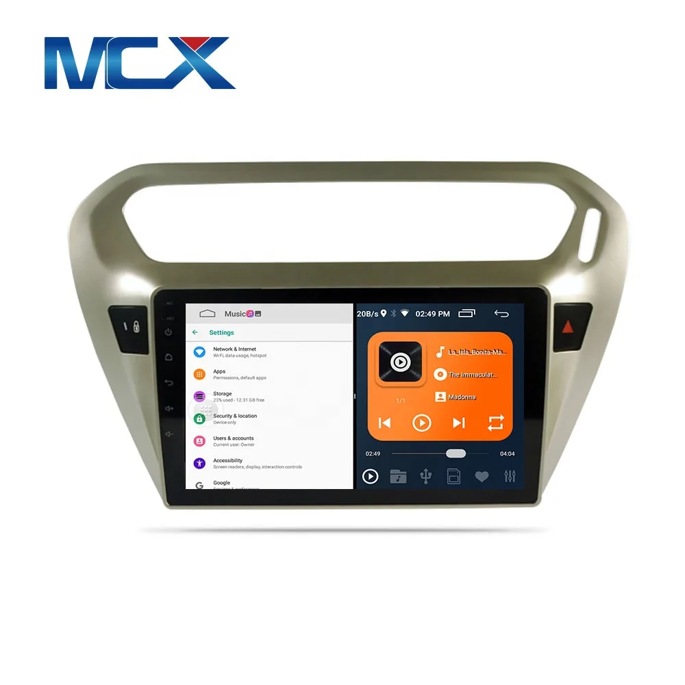 MCX GPS Navigation Android 10.0 radio Touch Screen HD Head Unit Car Audio Video Player For Dongfeng Peugeot 301