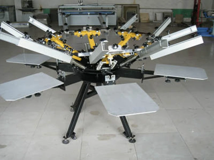 Hot selling rotary 6 colour T shirt carousel Silk screen printing machine mesin sablon impresora