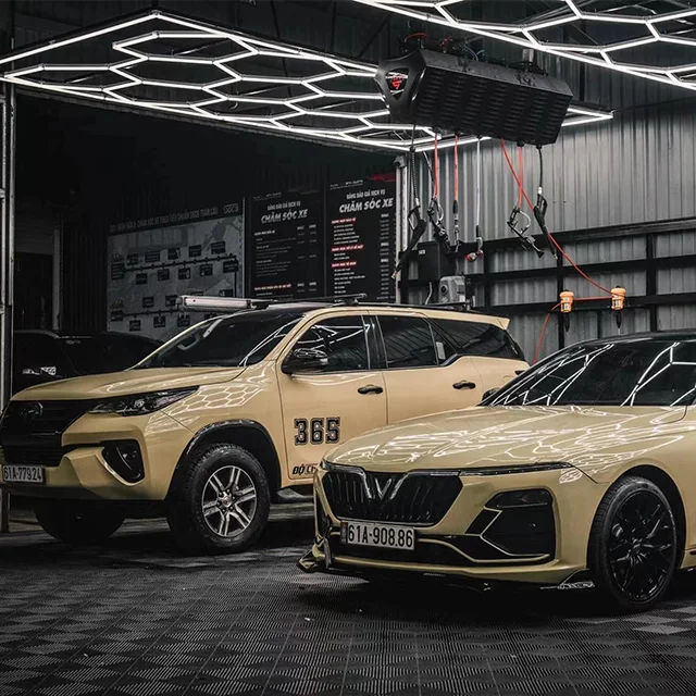 SGCB LED Hexagon garage  Lighting for Workshop Gym Detail Shop, Size Customizable Hexagonal led light