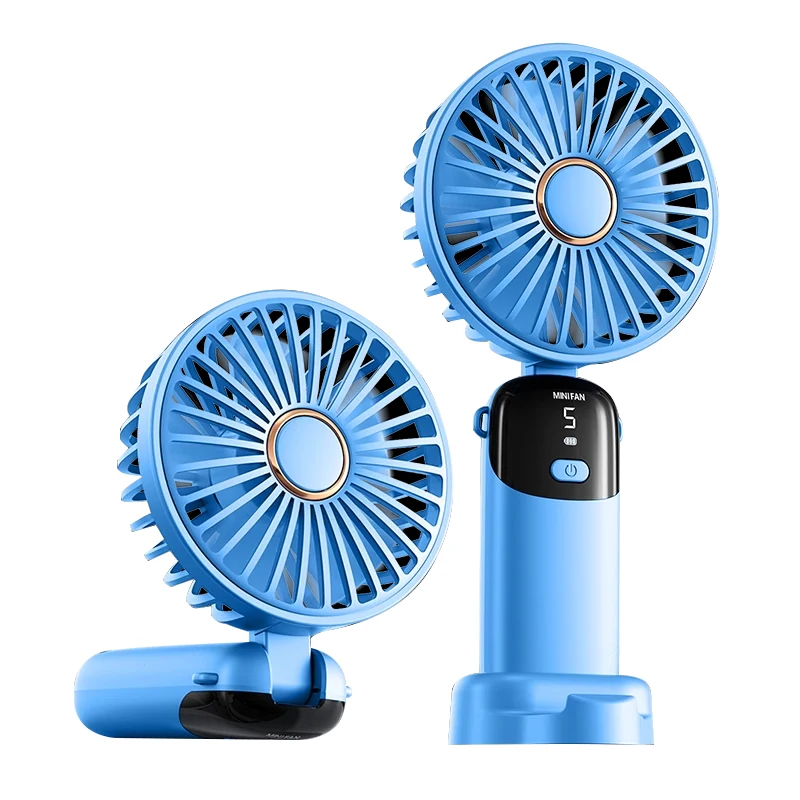 Factory Wholesale 5 Speed Levels portable fan cooler  Foldable handheld mini fan 1200mAh USB charging fan
