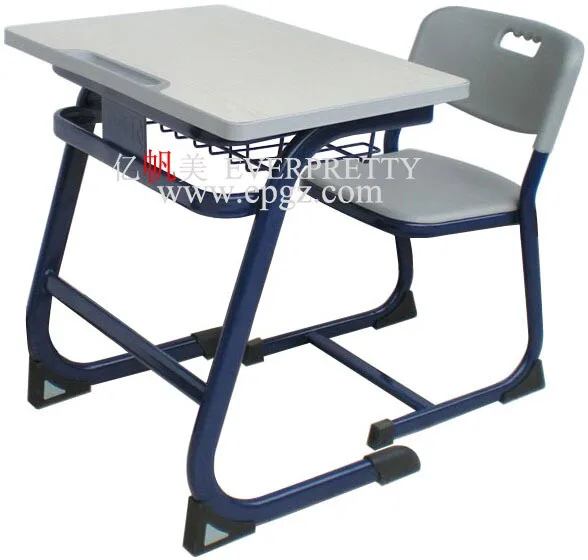 School Classroom Furniture Ergonomic Comfortable Student Single Metal Study Desk and Chair