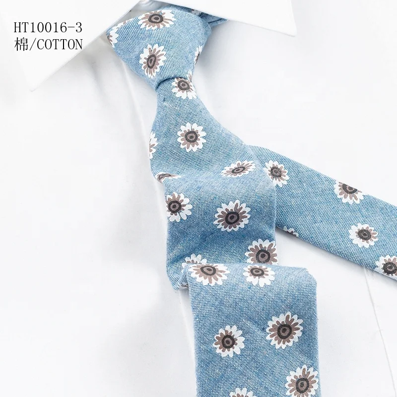  fashion necktie cotton mens floral ties skinny