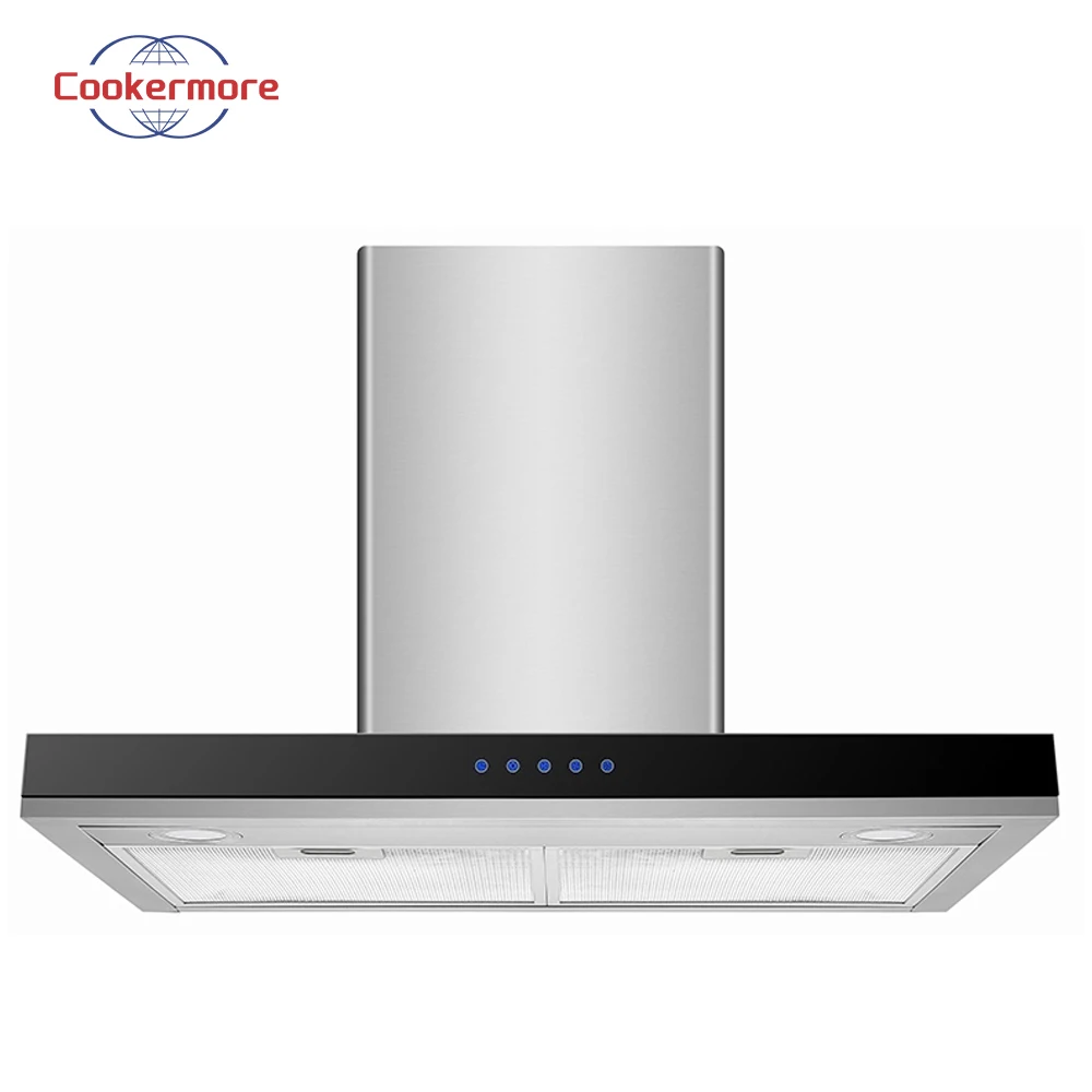 Sleek design stainless steel cooker range hood wall mounted smart range hood european box range hood