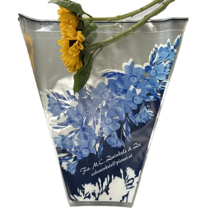 Low price wholesale opp printed flower cover plastic packaging exquisite bouquet packaging bag