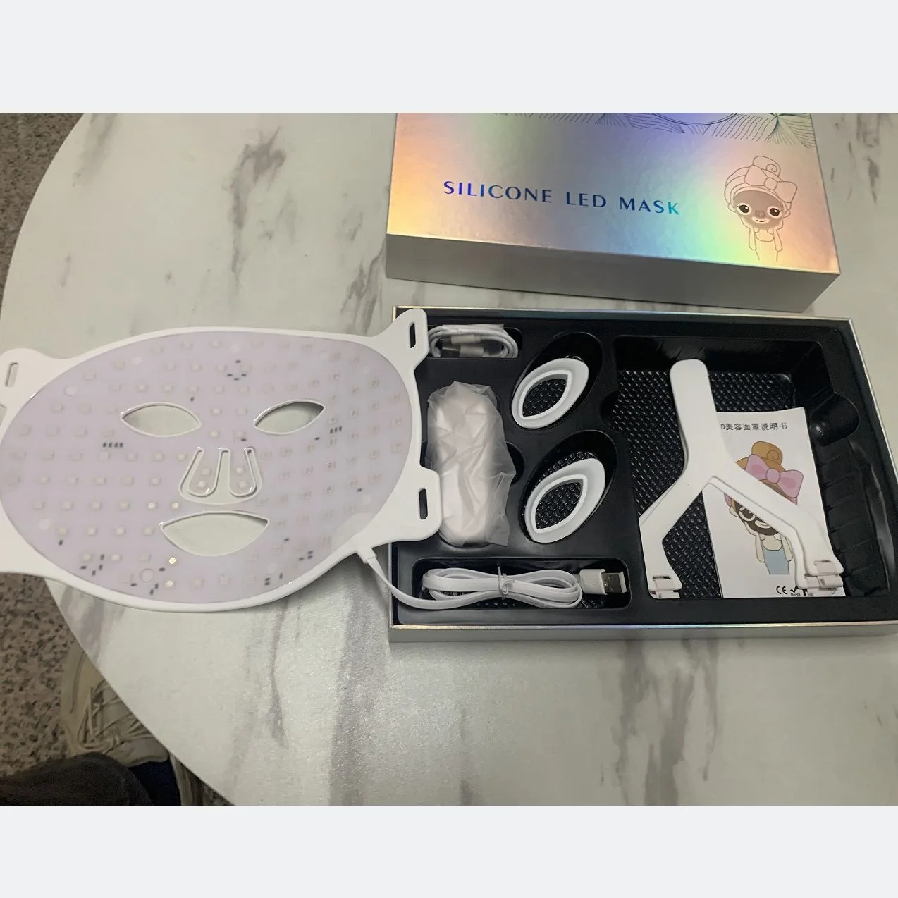 Silicon Electric Led Facial Mask LED Face Mask With Near infrared Light Therapy 660nm & 850nm facial Mask for skin care