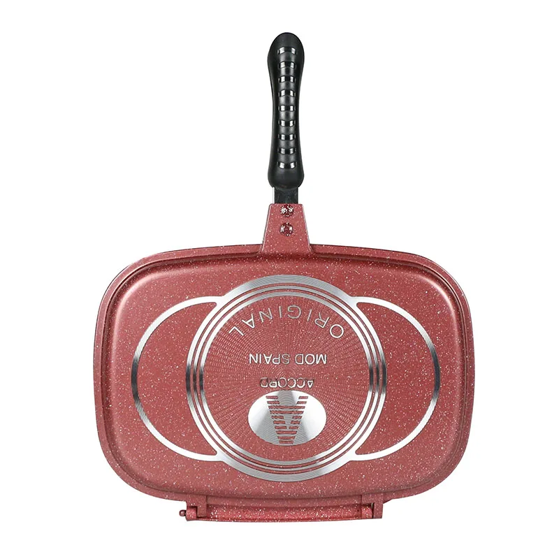 Double Side Grill Pan Marble Coating Non Stick Aluminum Double Side Grill Pan