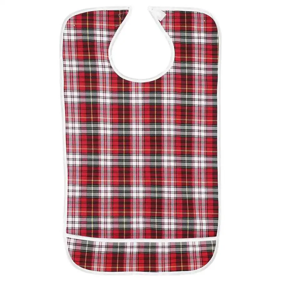 PVC Apron Adult Bib with Crumb Catcher - Waterproof and Reusable