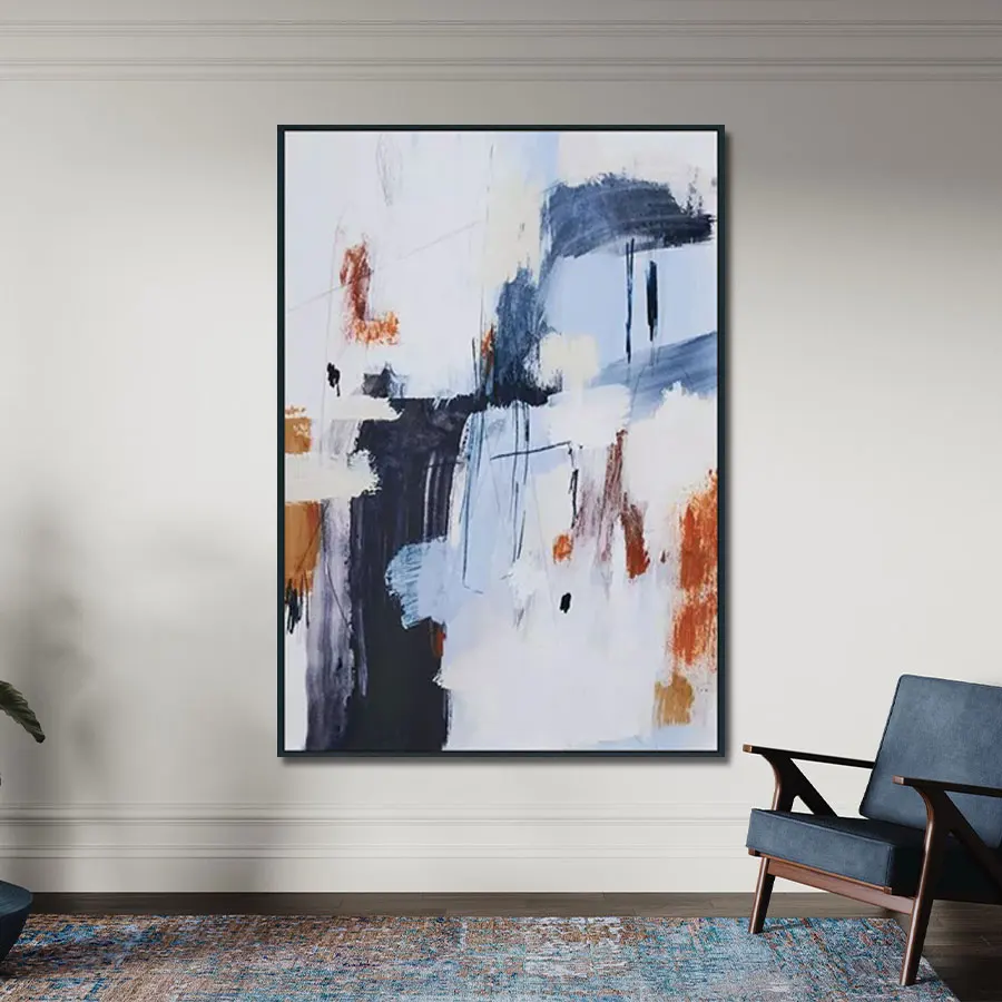 Original Art Luxury Style Abstract Art Canvas Modern Black and White Wall Picture Home Decoration Handmade Painting
