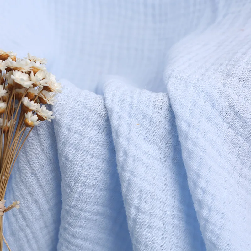 Wholesale Solid Woven Double Gauze Fabric 100% Cotton Muslin Fabric For Baby Swaddle Blankets