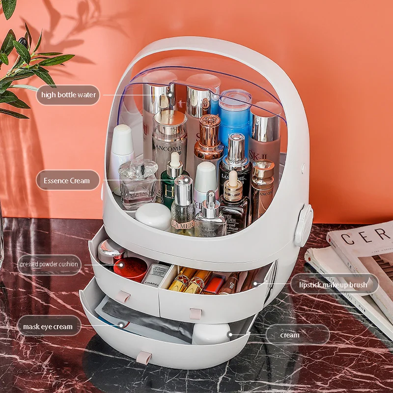 OEM Led Cosmetic Storage Box Plastic Storage Box Makeup Organizer Case Drawers Display Container Boxes For Home Storage