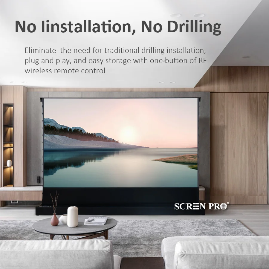 SCREEN PRO 150 inch Motorised Floor Rising ALR Projector Screen Ambient Light Rejecting for Formovie THEATER 4K UST projector