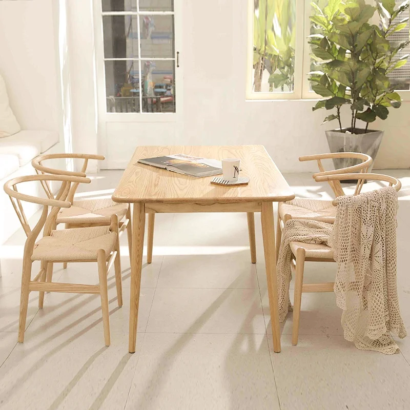 Silla Diningfurniture Ash or Beech Hans Wegner Danish Dinning Room Chair Wishbone Chair Wood Nordic Solid Home Furniture Modern