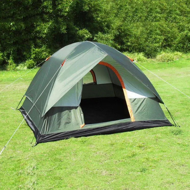 
Tent waterproof camping hiking polyester oxford cloth dual layers tent 4 people TC 
