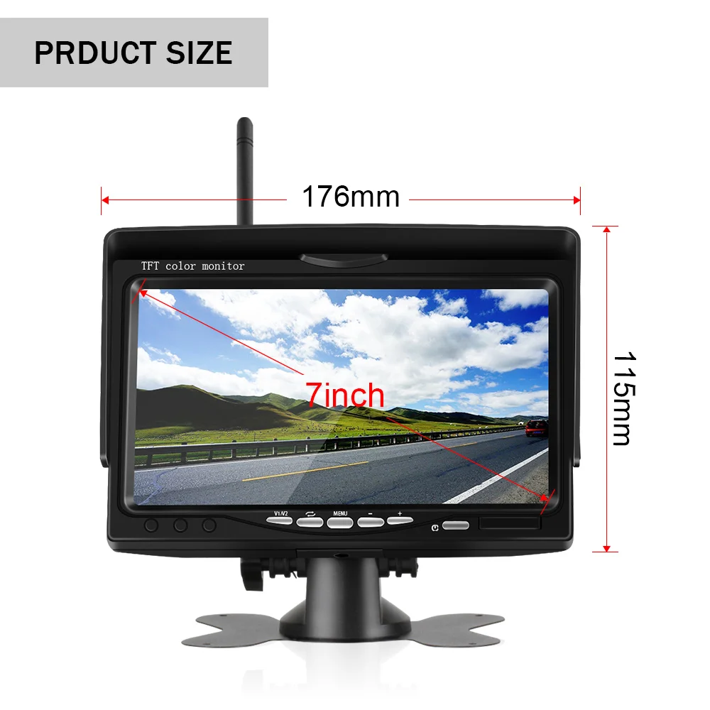 7 inch Wireless Car Monitor Parking Backup Camera System TFT LCD Screen IR Night Vision Wifi Rear View Camera 12-24V