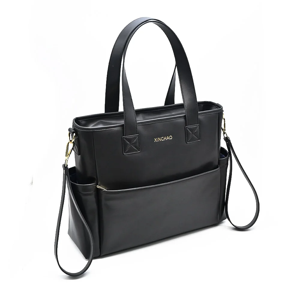 vegan leather 3 in 1 multifunctional fashionable baby bag for mom diaper tote bag organizer set for babies mother