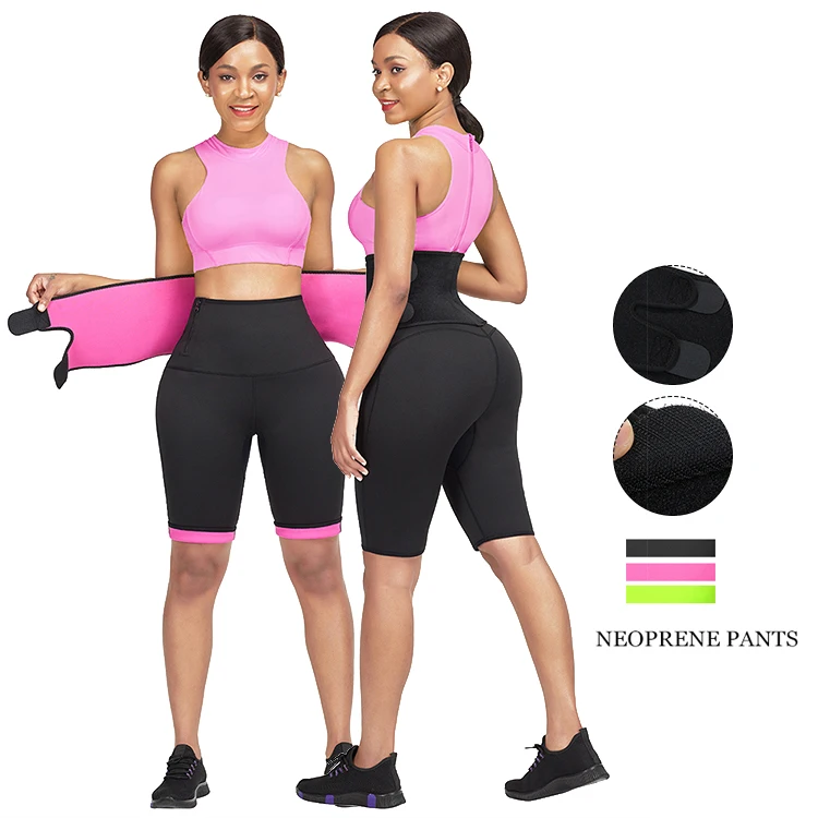 
Custom Logo Compression High Waist Rummy Control Waist Trimmer Neoprene Hot Sauna Sweat Slimming Pants 