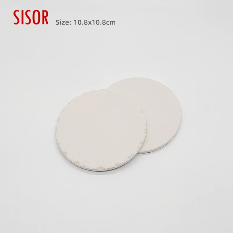 Wholesale DIY round slate edge homeware Sublimation white plain can be customized ceramic coaster with back cork