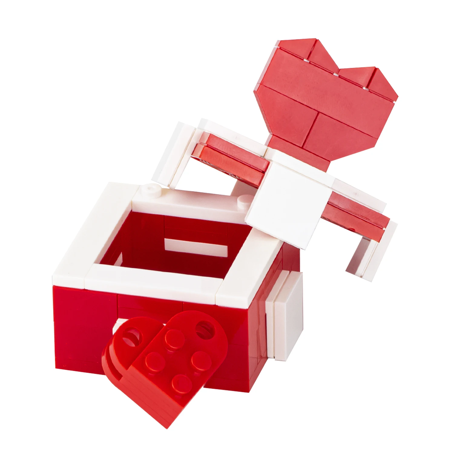 MOC1030 Creativity Series 63Pcs DIY Red White Love Gift Box Bricks MOC Building Blocks Educational Kids Toys For Collection Gift