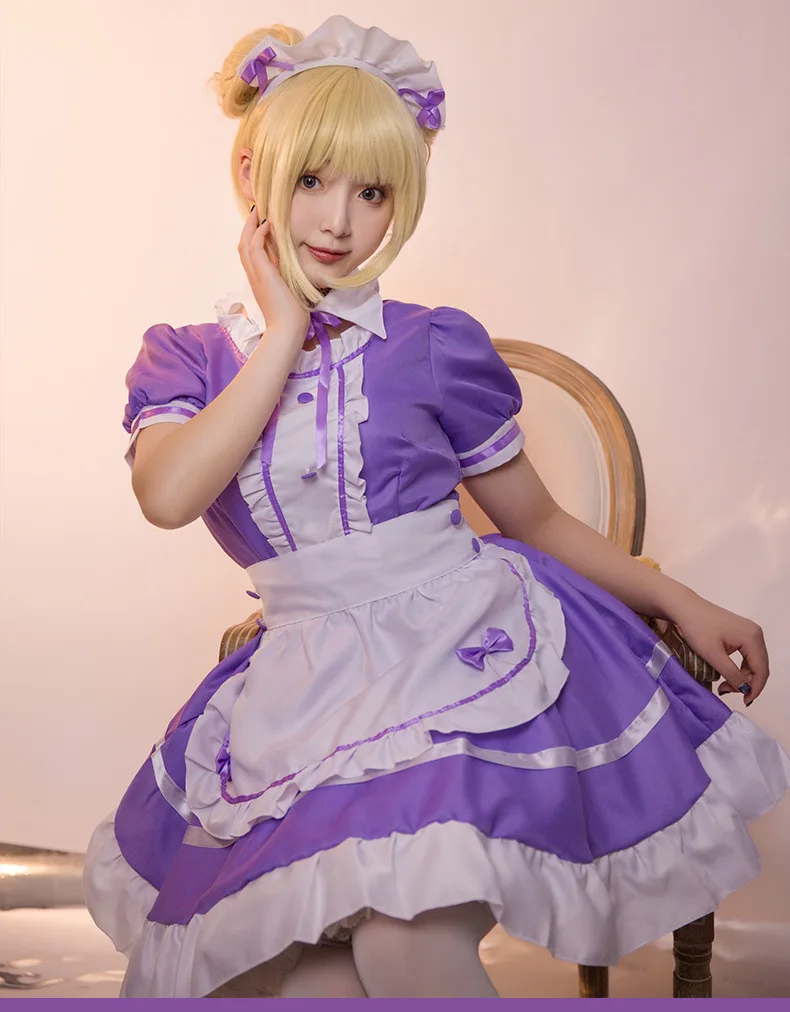 Sweet Lolita Dress French Maid Waiter Costume Women Sexy Mini Pinafore Cute Ouji Outfit Halloween Cosplay For Girls