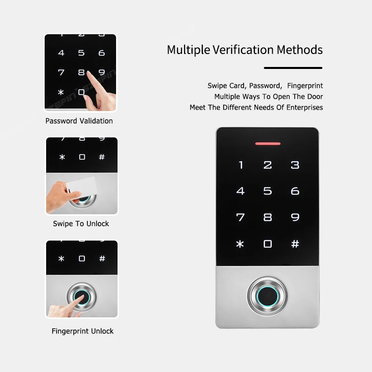 Simple Install Waterproof Wireless Access Control Kit Include Touch Keypad Wireless Door Controller Wireless Switch and Remote