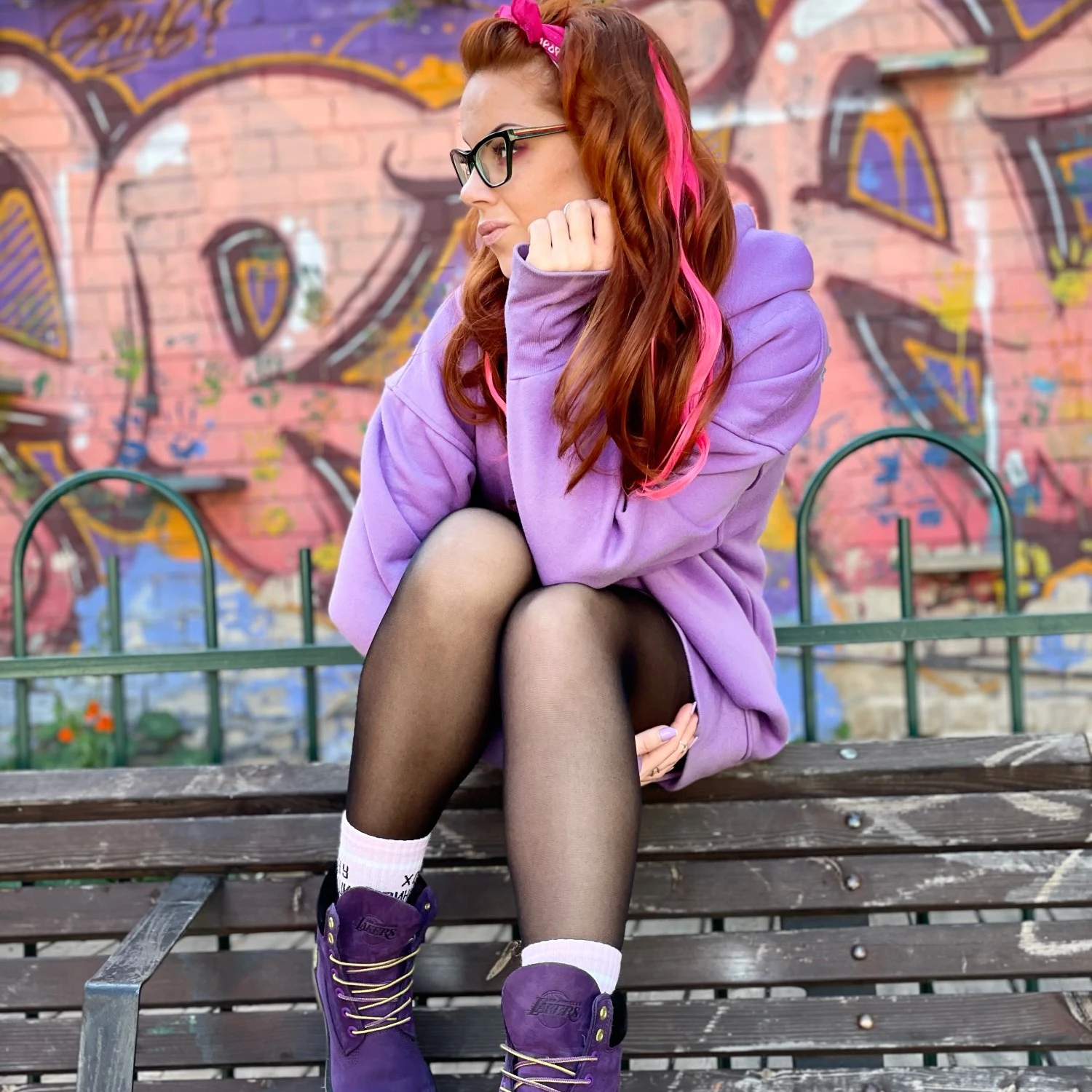 
Colored Long Straight Ombre Synthetic Hair Extensions Pure Clip In One Piece Strips 20