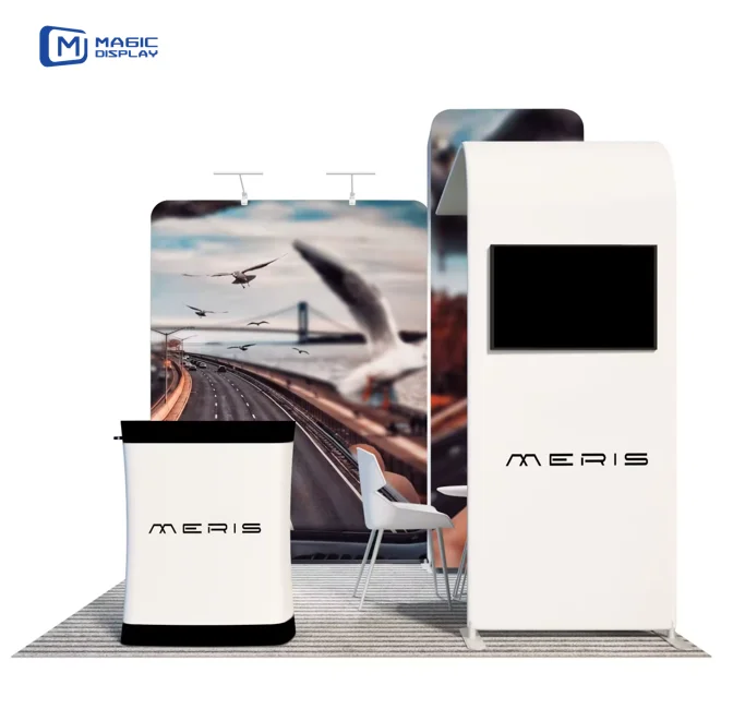 Trade Show Booth Model 10ft Tension Booths Media Event Backdrops Fabric banner for tradeshow