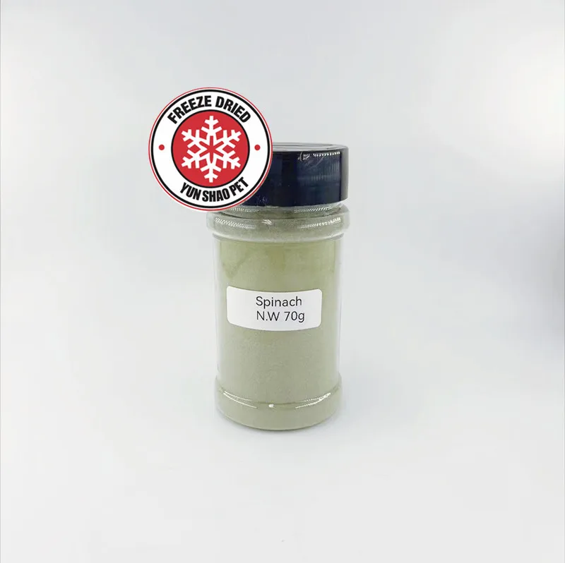Freeze Dried powder for pet vegan food vegetables & fruits powder spinach flavor  pet treats for dogs and cats with LOW MOQ