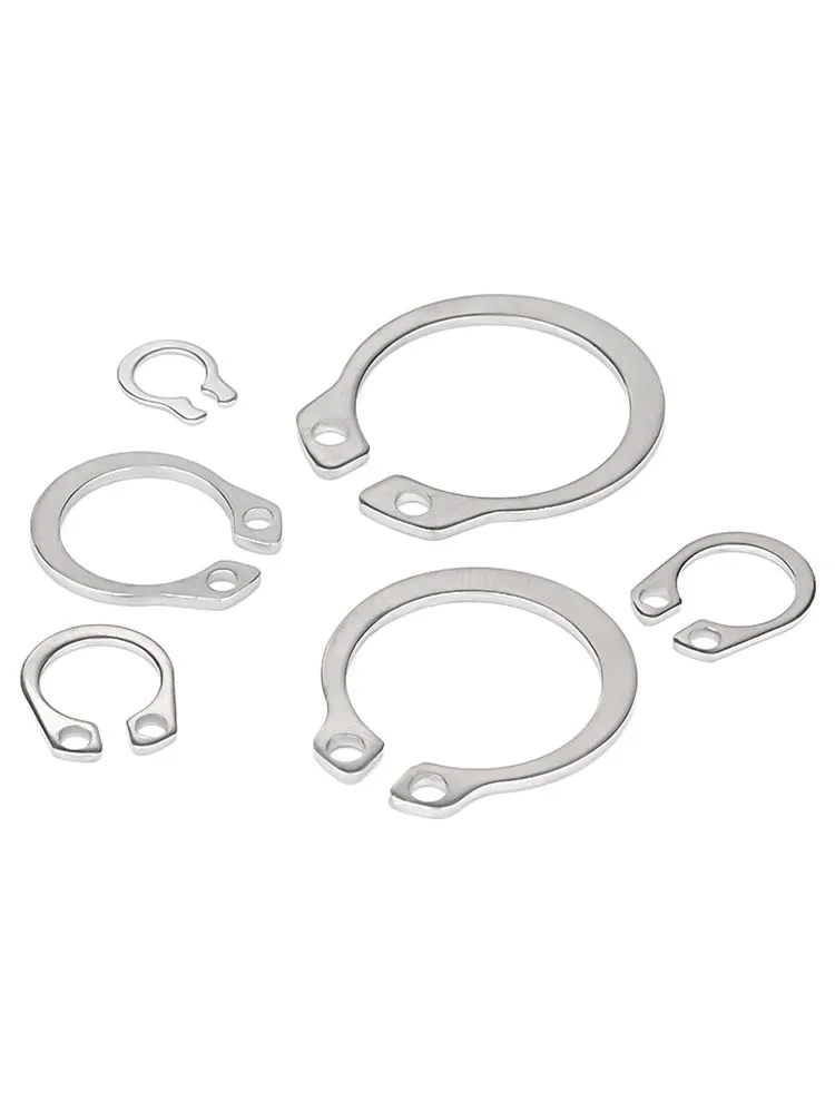 304 stainless steel shaft with retaining ring, shaft clamp bearing shaft with elastic clamp spring C-type retaining ring GB894