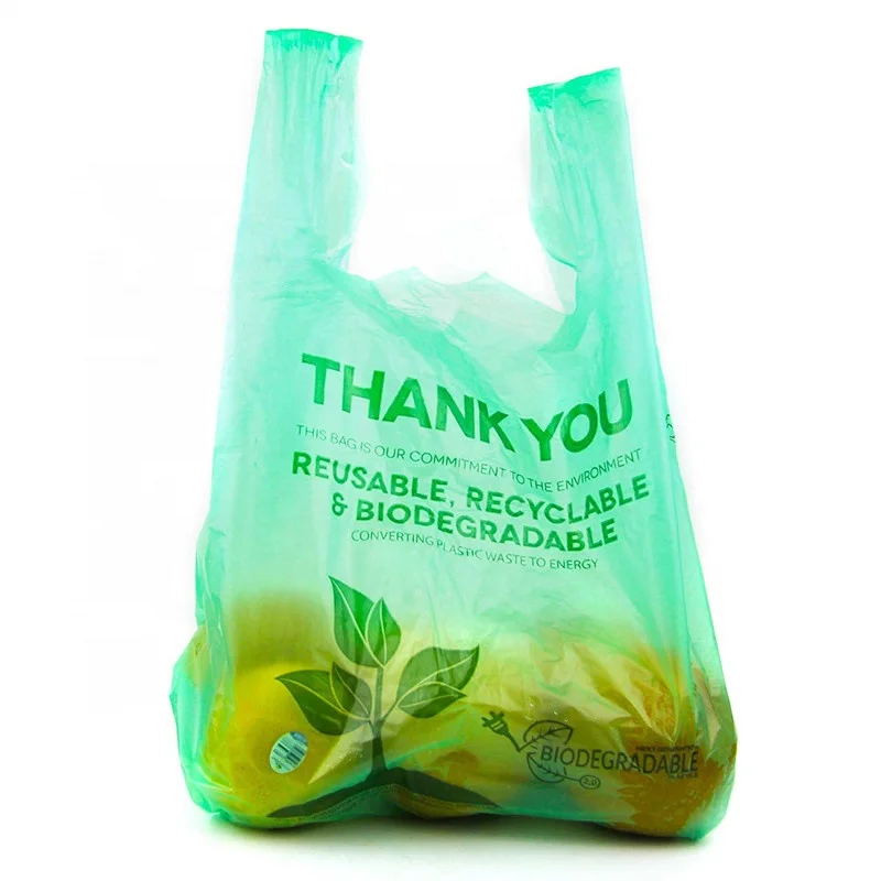 China Manufacturer Biodegradable PE + EPI Plastic Green Bags With Cheap Price With Customized logo