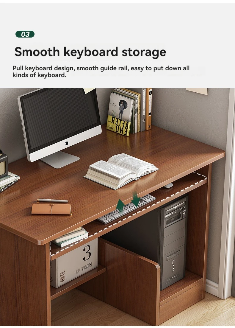 2024 YOUTAI narrow corner simple small home desk two styles computer MDF studying desk with drawer and shelf