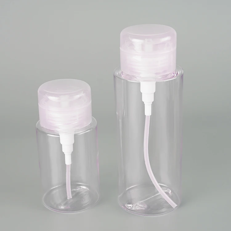 Luxury Empty 100ml 150ml 200ml 300ml Skin Toner Plastic Bottle Empty Push Down Eye Makeup Nail Polish Remover Pump Bottle