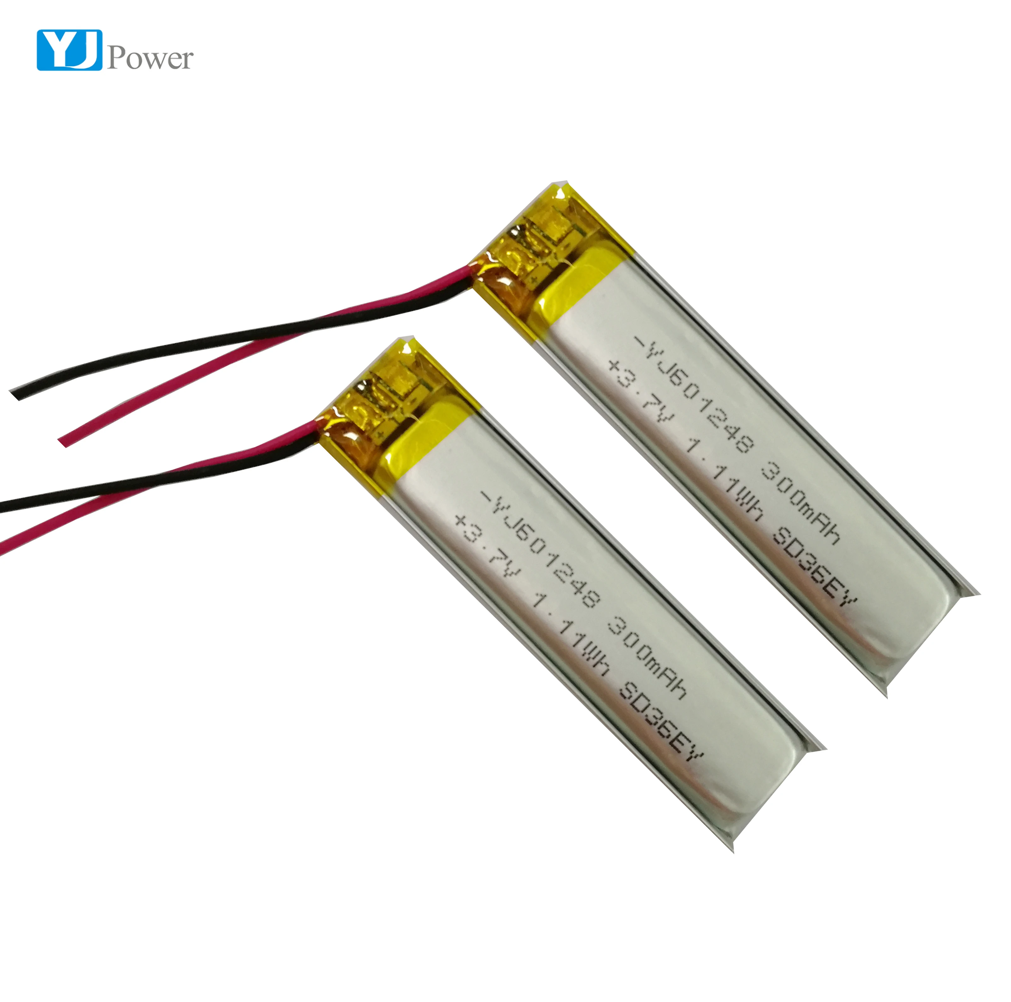 KC certificate Approved YJ601248 300mAh 3.7v lithium polymer battery 300mAh 3.7v lithium ion battery for wireless earphone case