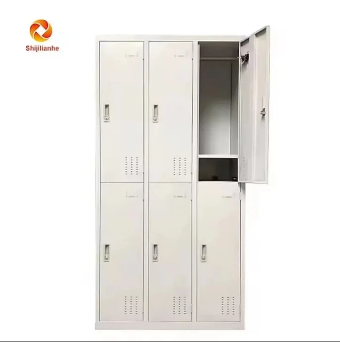 Metal locker cabinet Metal Steel 6 Compartment Locker Steel Closet Wardrobe Cupboard Gym Locker