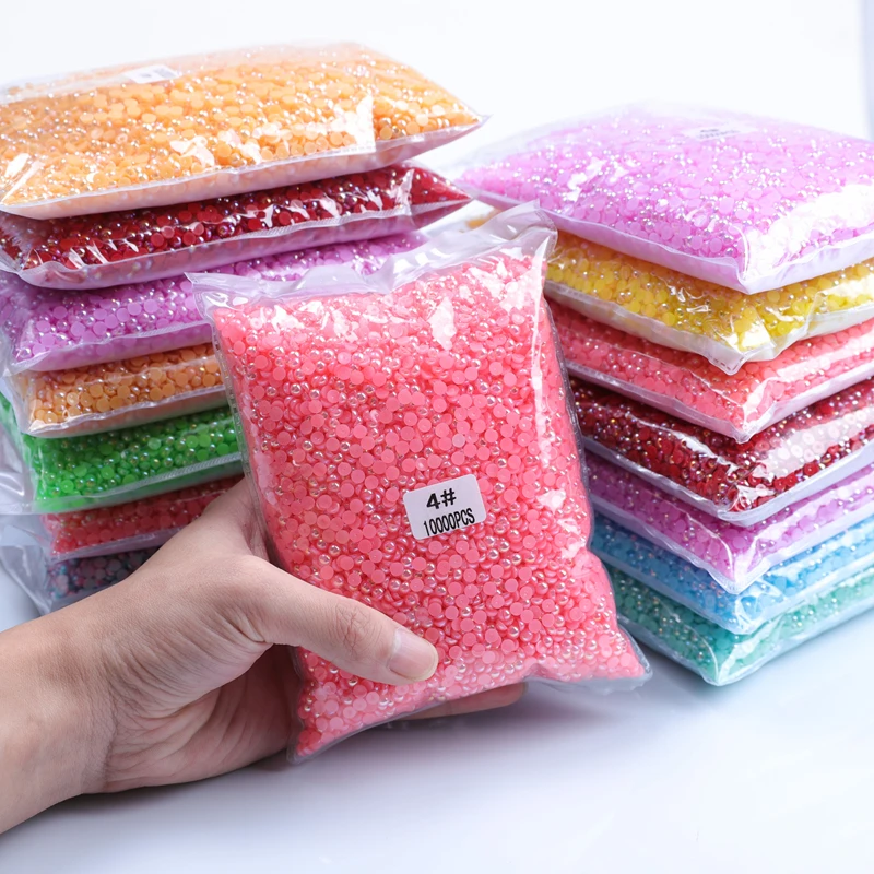 Жемчужины с плоской задней стороной аппликация из горного хрусталя полукруглые бусины жемчужины для украшения оптом