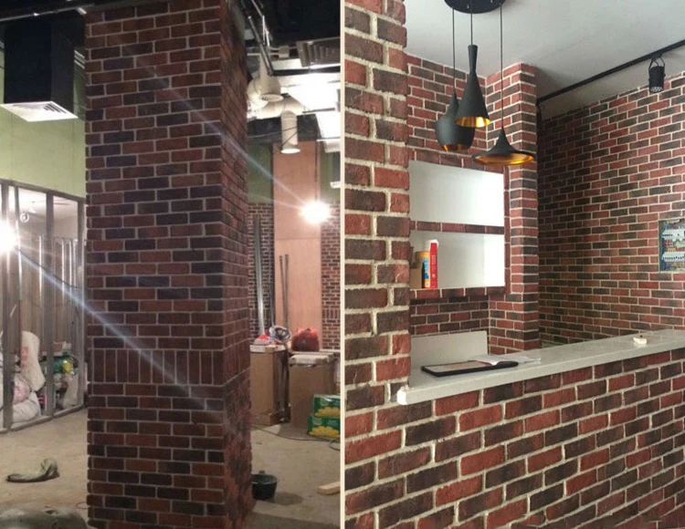 Interior Solid Surface Artificial Stone Wall Tiles Eco-Friendly Rustic Style Ceramic Brick Paneling for House and Hotel