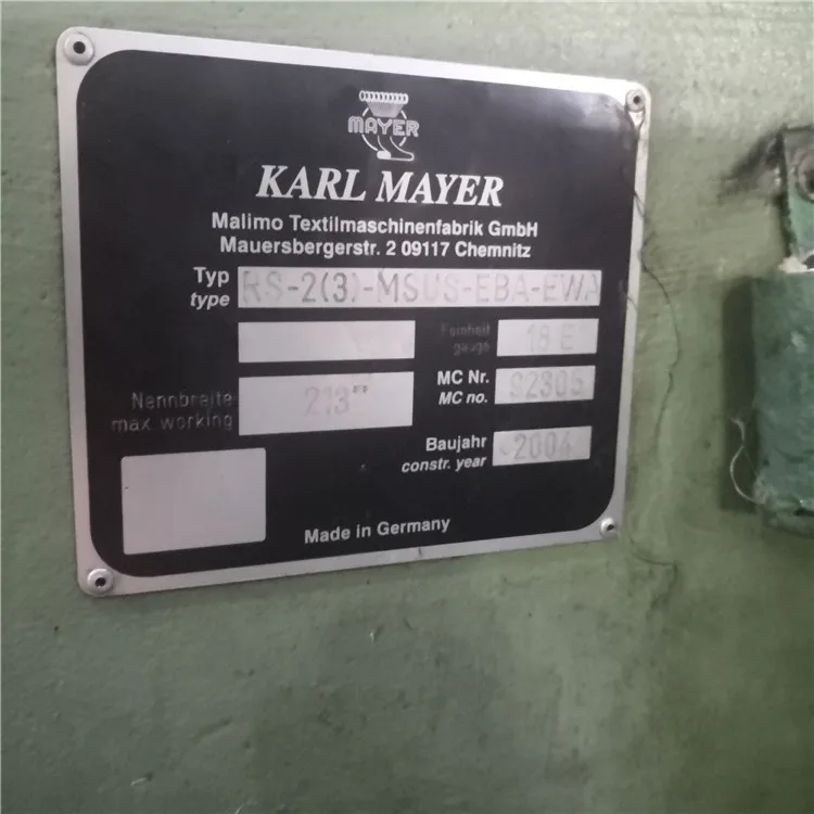 Karal MaYer KS Second Hand Warp Knitting Machine