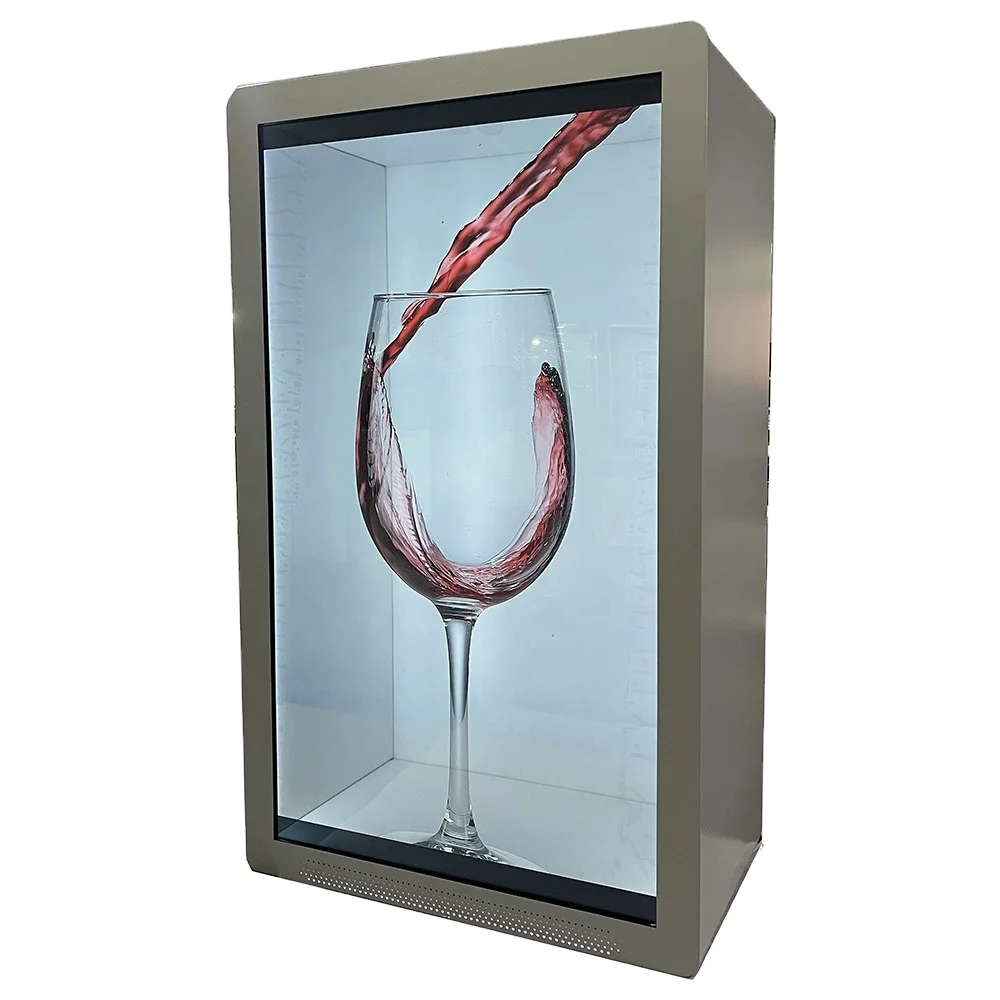 86 Inch Interactive Advertising Monitor Showcase LCD Touch Screen Advertising Player Transparent LCD Display Box