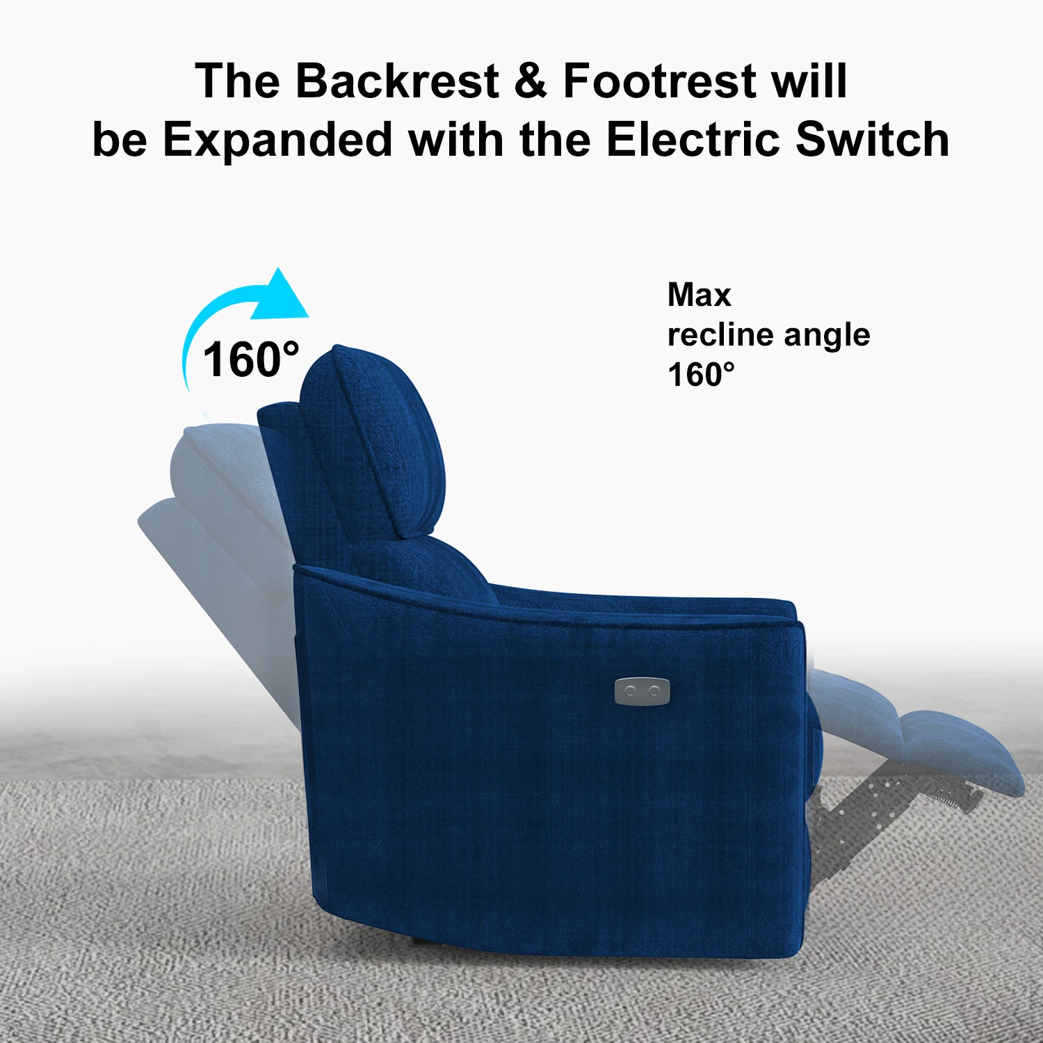 Stock Available Comfortable Fabric  Rest Armchairs Recliner Home Furniture Electric Recliner Multi-Function Sofa