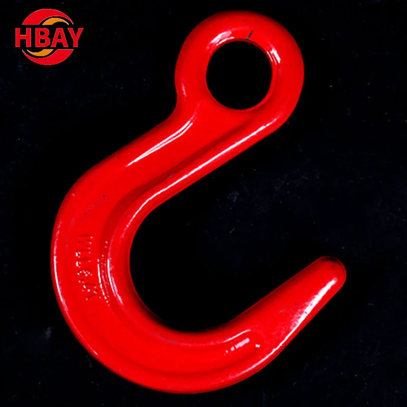 G80 Large Opening Eye Alloy Chain Fittings Zinc Plated Galvanized Foundry Hook for Lifting Carton Box Packing