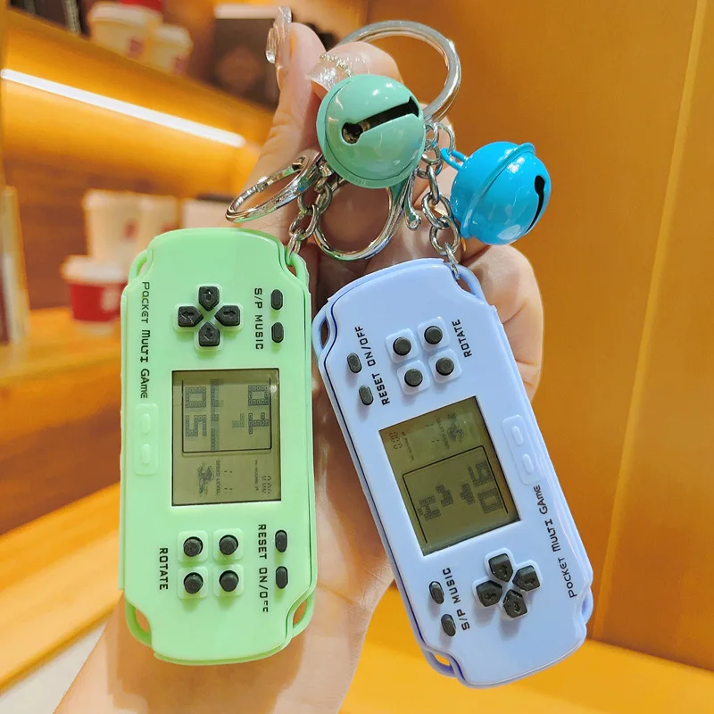 Toy Mini Video Gaming Machine Console Keychain Stereo Handheld Electronic game keychain Pendant Llavero