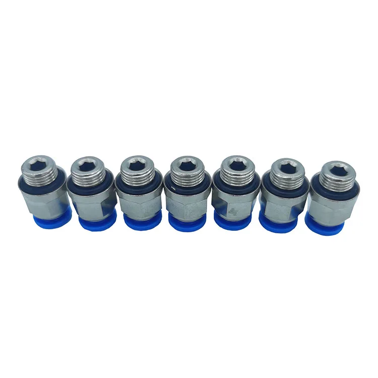 New PC6-02 Pipe Tube Union Connectors Quick Connect Water Fittings Male Air Plastic Round